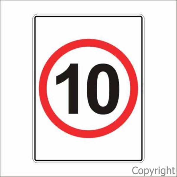 10 km/hr Sign Rectangular