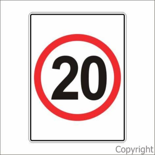 20 km/hr Sign Rectangular