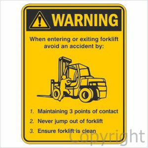 Warning 3 Points Of Contact etc. Sign