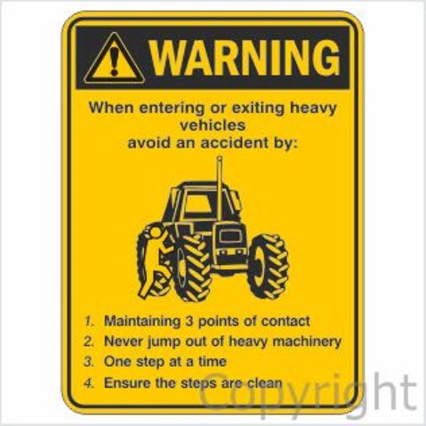 Warning Heavy Vehicles Instructions Sign