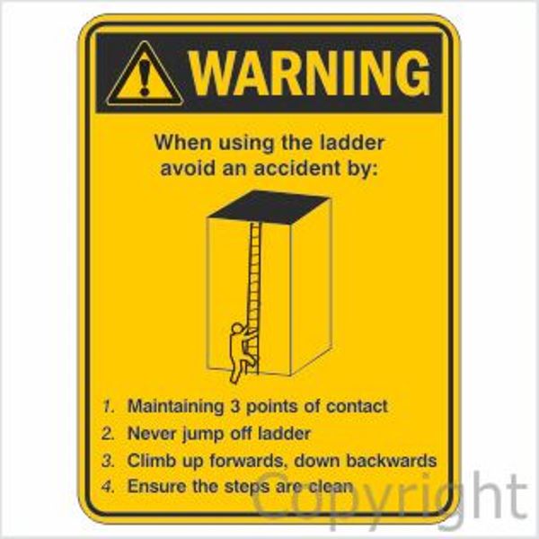Warning When Using The Ladder etc. Sign