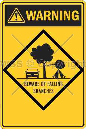 Warning Beware Of Falling Branches Sign