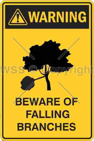 Warning Beware Of Falling Branches Sign