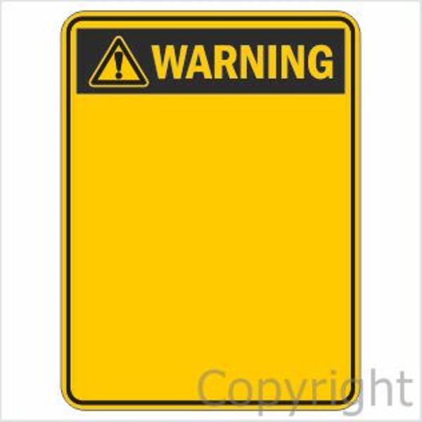 Blank Warning Sign Portrait