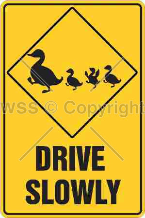 Warning Duck Crossing Sign