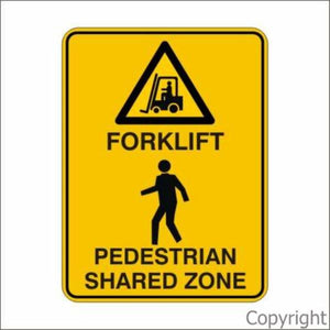 Forklift Pedestrian Shared Zone Sign