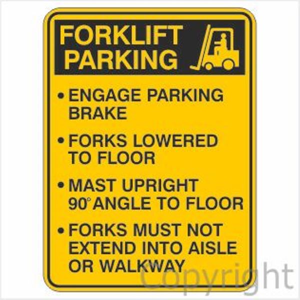 Forklift Parking Instructions Sign