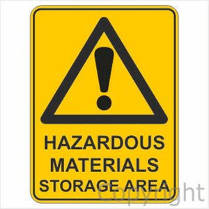 Warning Hazardous Materials Storage Area Sign