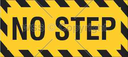 No Step Sign Striped Border