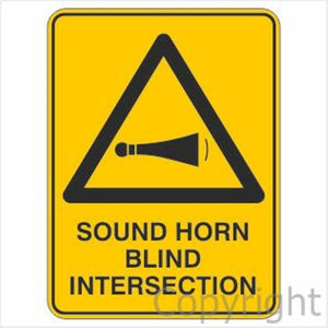 Sound Horn Blind Intersection Sign