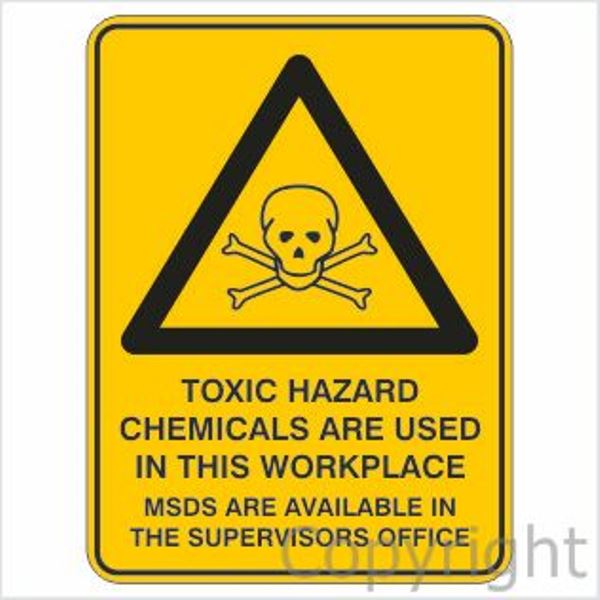 Warning Toxic Hazard Chemicals etc. Sign