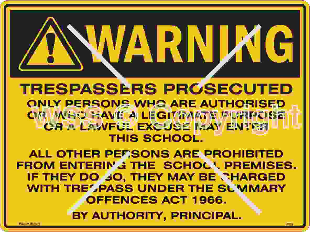 Warning Trespassers Prosecuted etc. Sign