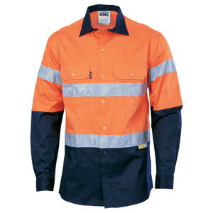 3836 - Hi Vis 2 tone Cotton Drill Shirt with Tape