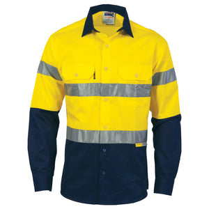 3836 - Hi Vis 2 tone Cotton Drill Shirt with Tape