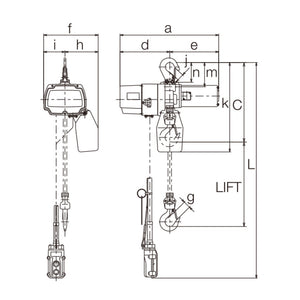 EDL Series Electric Chain Hoist - Dual Speed (Pendant)