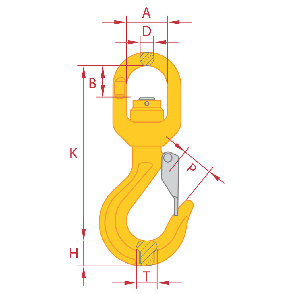 Gr8 Swivel Hook with Latch (Ball Bearing Type)