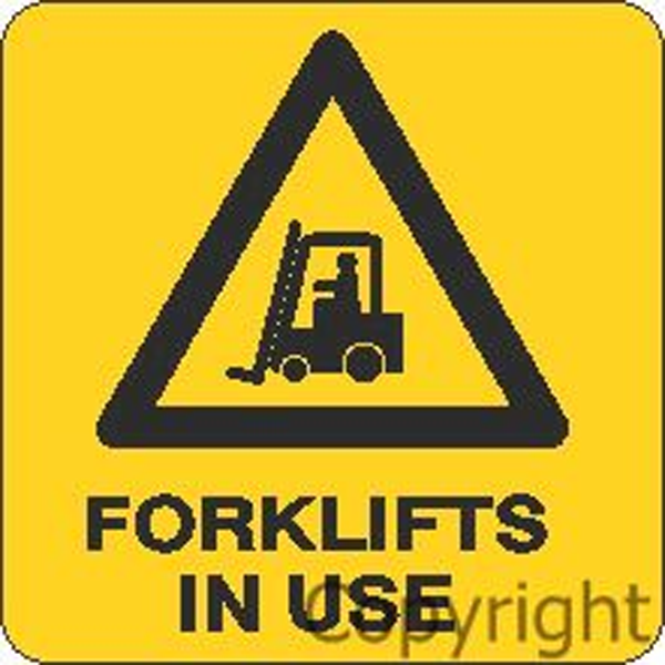 Forklifts In Use Cone Label Sign