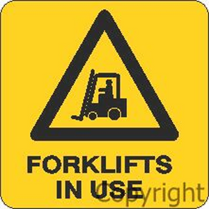 Forklifts In Use Cone Label Sign